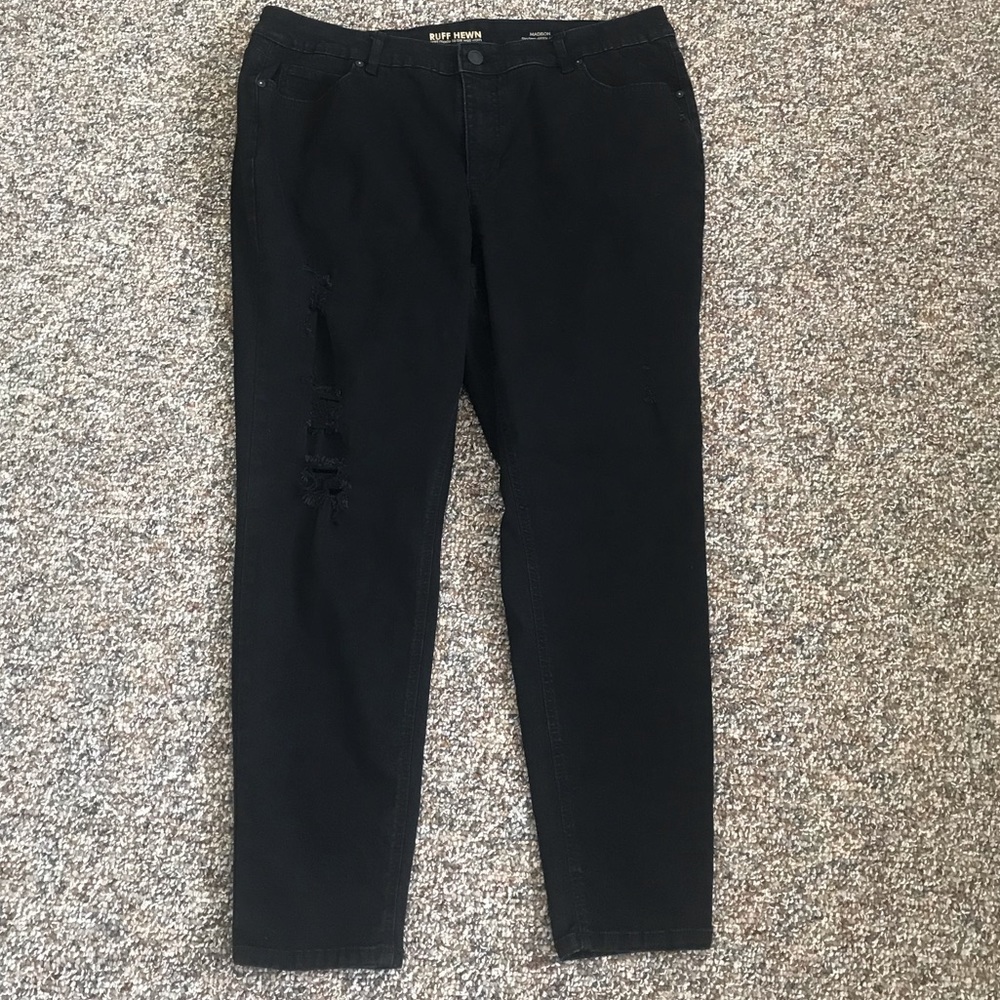 Ruff Hewn Madison black distressed skinny jeans